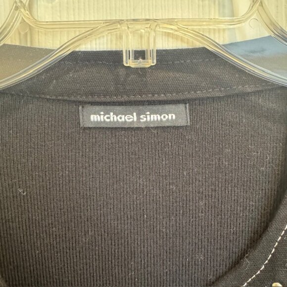 Michael Simon Black Zip Up Jacket, Size L - Picture 2 of 5